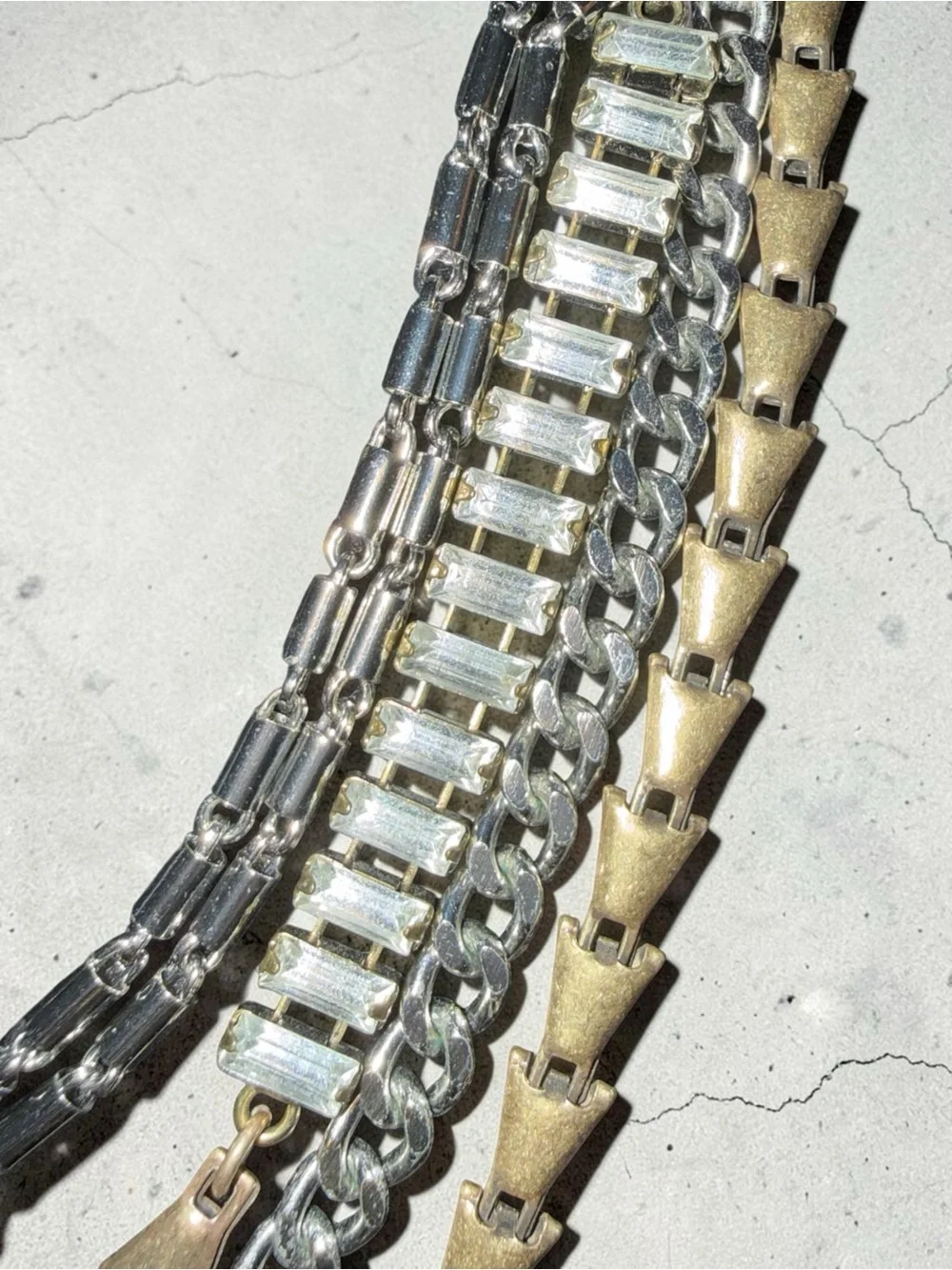 Stella & Dot Multi-Strand Necklace | Mixed Metal Crystal Chain Necklace